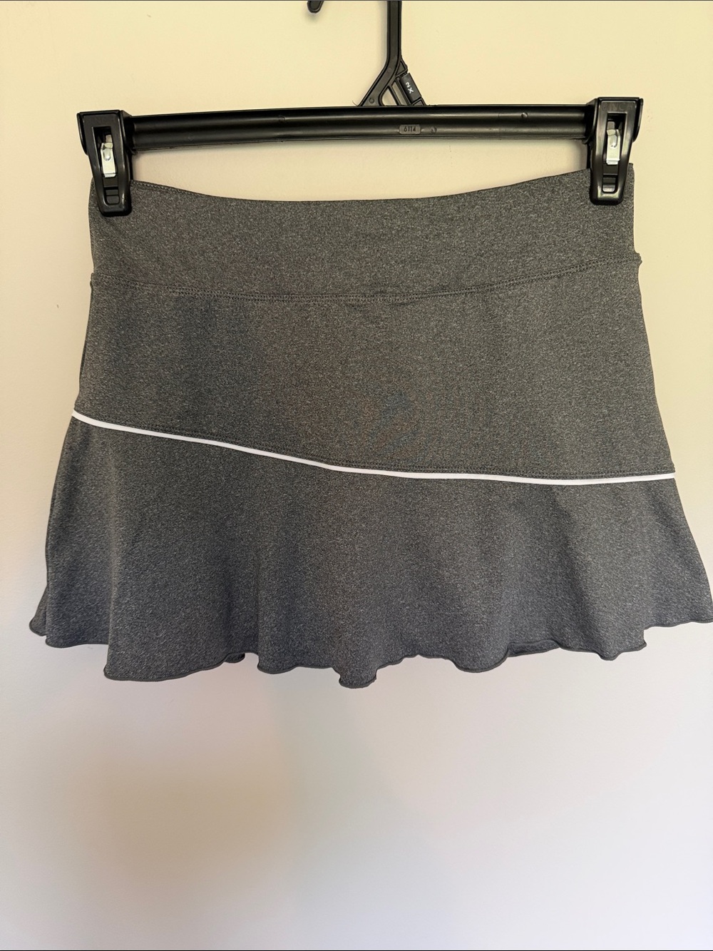 Gray Ruffled Athletic Skirt with shorts underneath